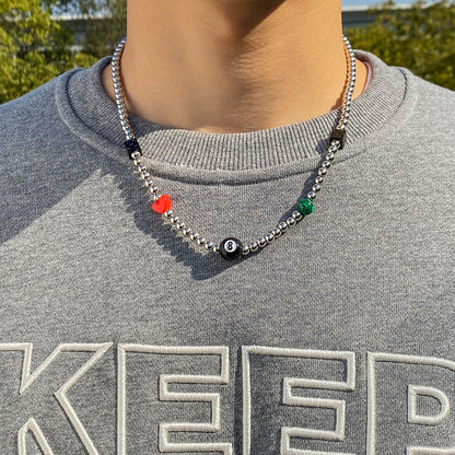 Eight Ball Dice Choker Necklace