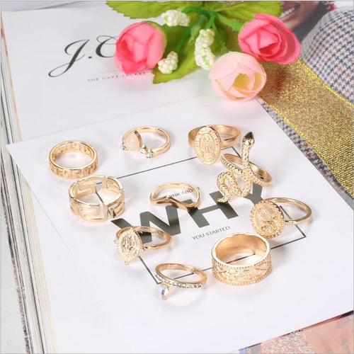 10 Piece Snake Ring Set