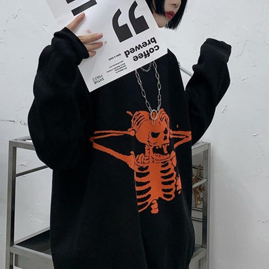 Angry Skeleton Knit Sweater