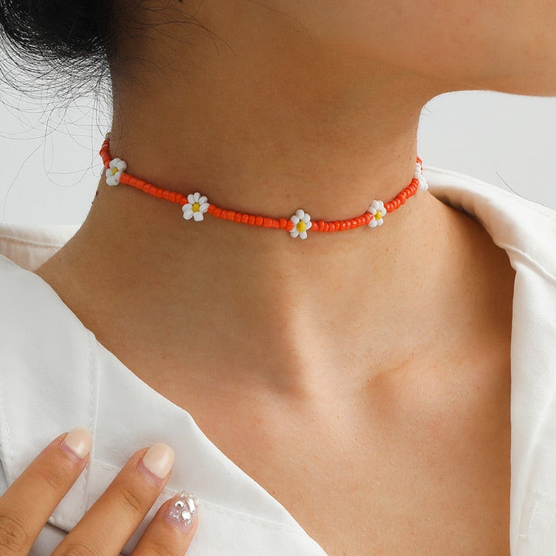 Beaded Flower Necklaces