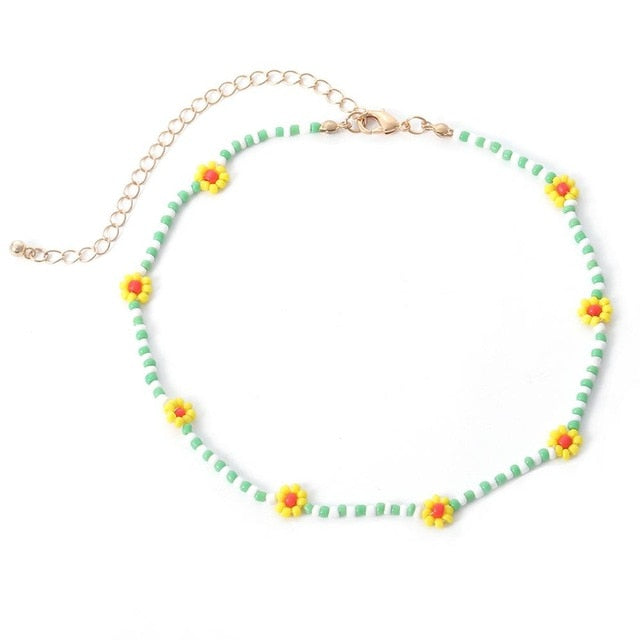 Beaded Flower Necklaces