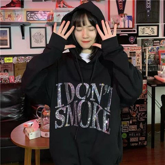 I Don't Smoke' Rhinestone Hoodie