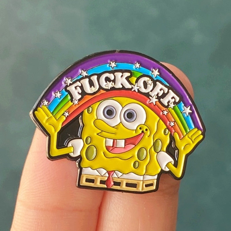 Fuck Off Spongebob Pin