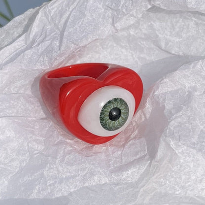 Acrylic Evil Eye Rings