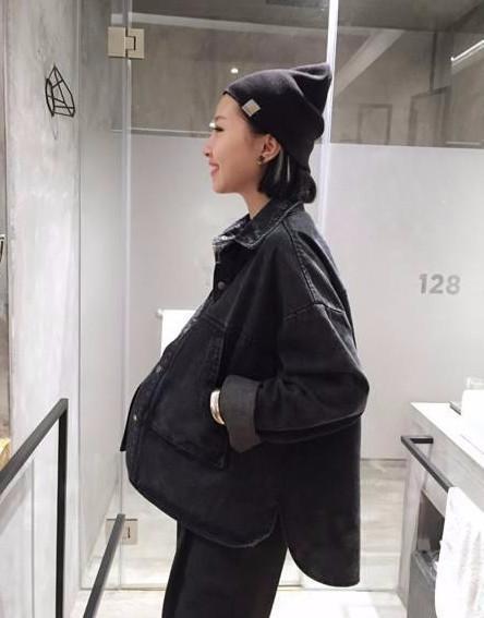 Loose Black Denim Jacket