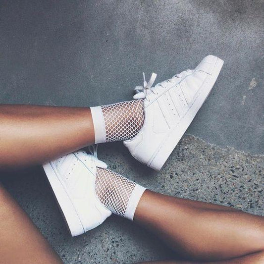 Perfect White Fishnet Mesh Socks
