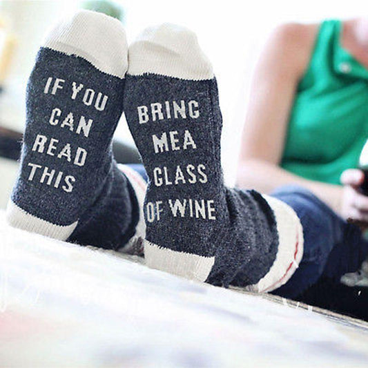 If You Can Read This, Bring Me A Glass Of Wine' Socks