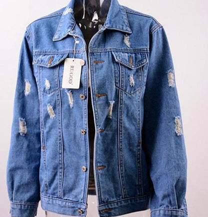 Distressed Oversized Denim Jacket