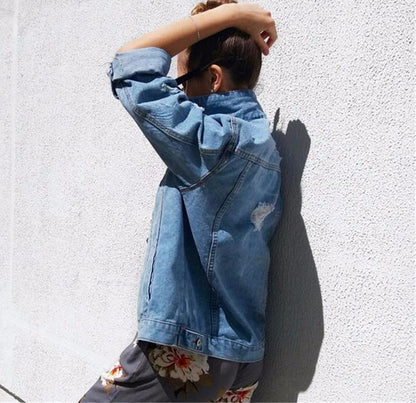 Distressed Oversized Denim Jacket