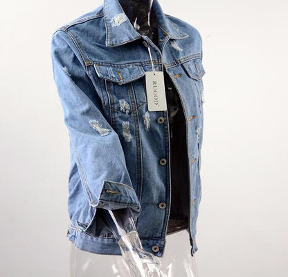 Distressed Oversized Denim Jacket