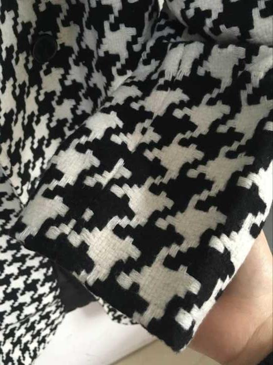 Houndstooth Wool Coat