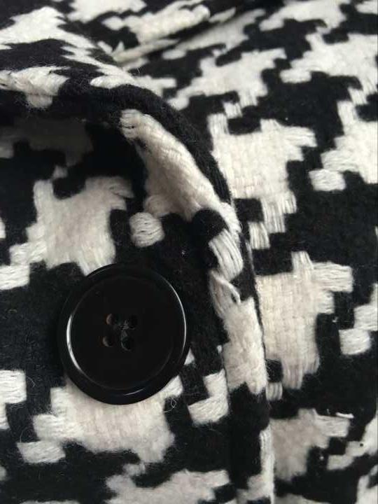 Houndstooth Wool Coat