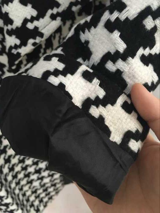 Houndstooth Wool Coat