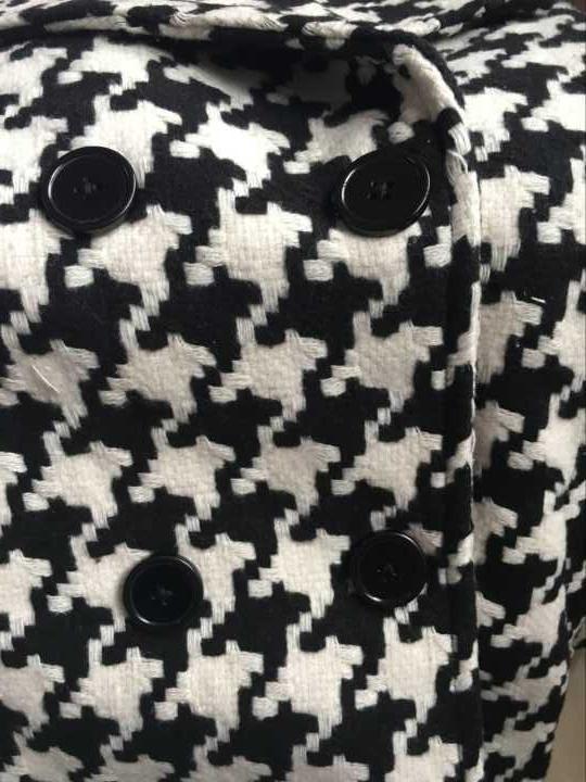 Houndstooth Wool Coat