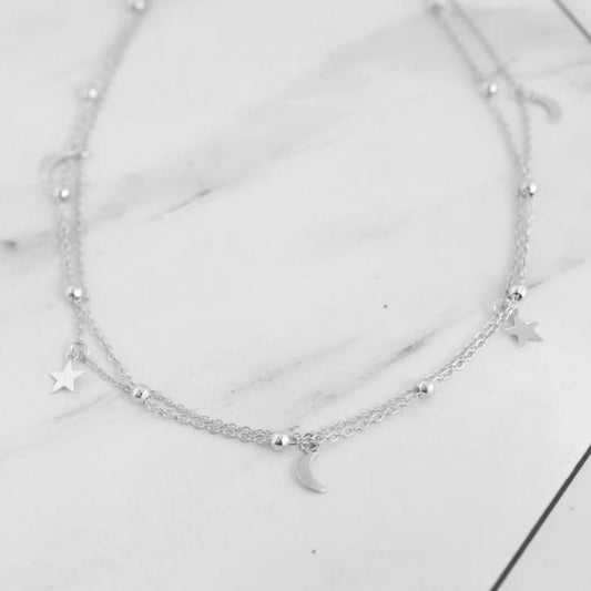 Moon And Stars Necklace