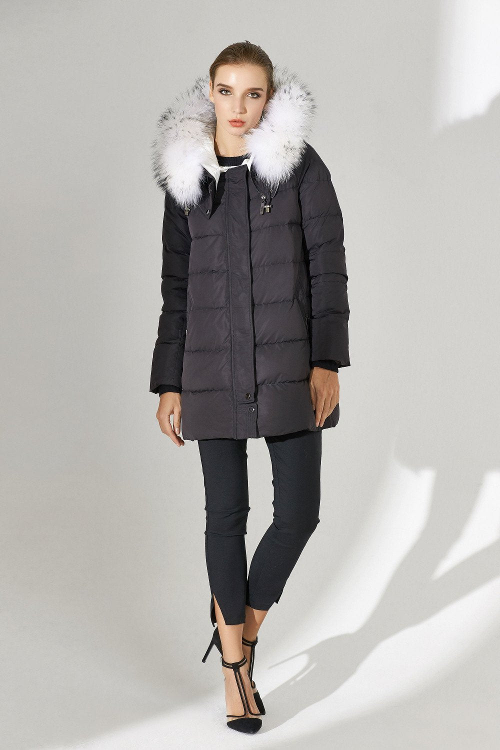 Faux Fox Extended Down Jacket