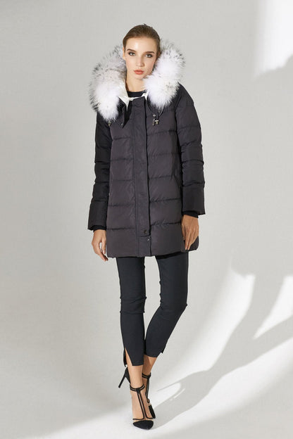 Faux Fox Extended Down Jacket