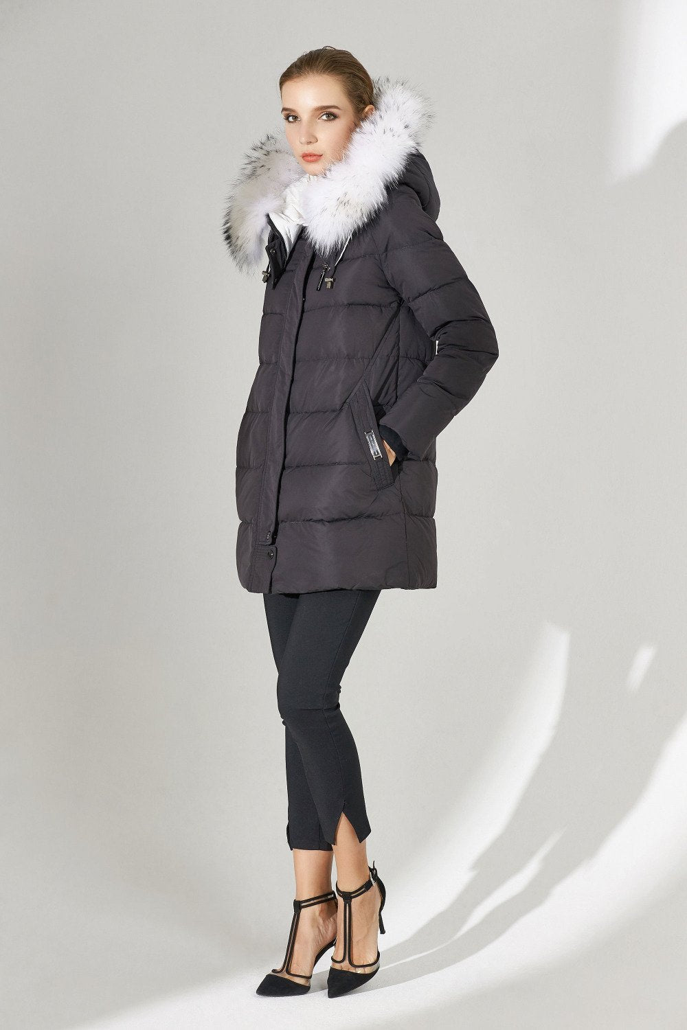 Faux Fox Extended Down Jacket
