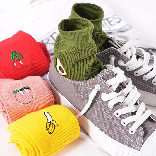 Fruit Embroidered Socks