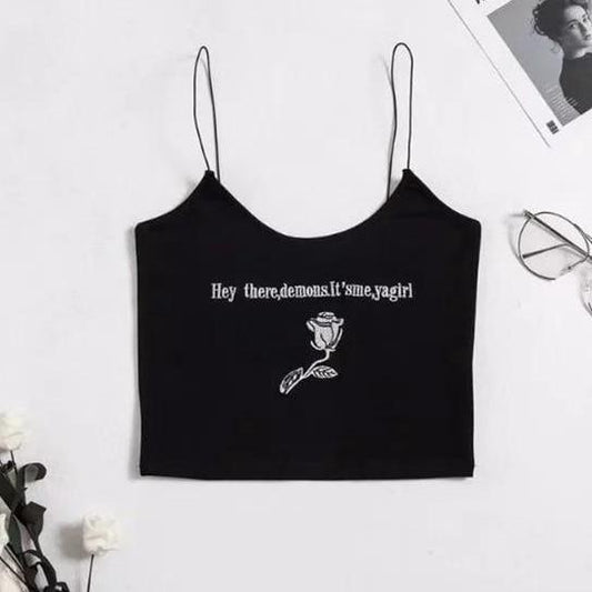 Hey There Demons, It's Me Ya Girl' Crop Top