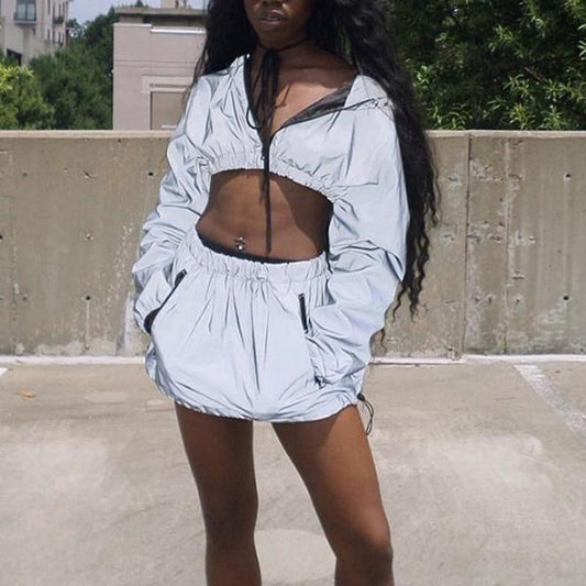 3M Reflective Two Piece Set (Hoodie & Skirt)