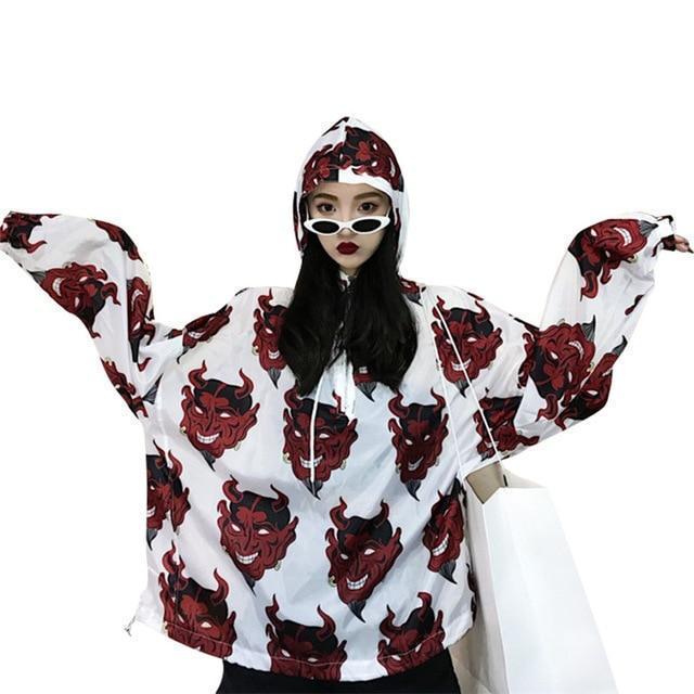 Devil Button Up Top
