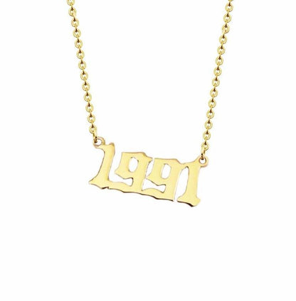 90s Baby Custom Year Necklace