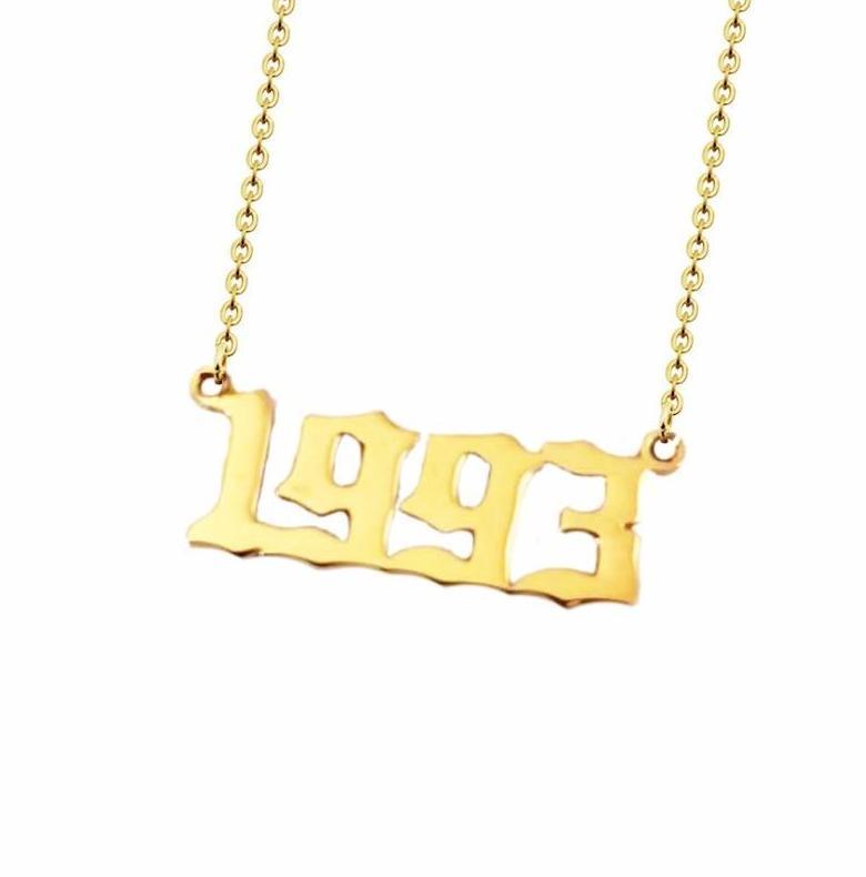 90s Baby Custom Year Necklace