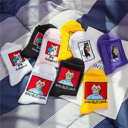 Sad But Cool' Cat Socks