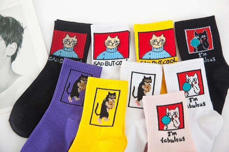 Sad But Cool' Cat Socks