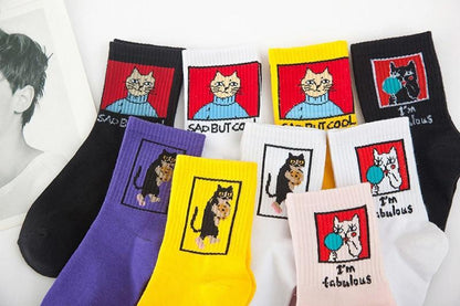 Sad But Cool' Cat Socks