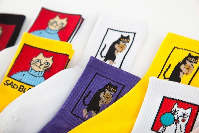 Sad But Cool' Cat Socks