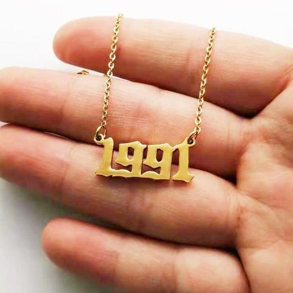 90s Baby Custom Year Necklace