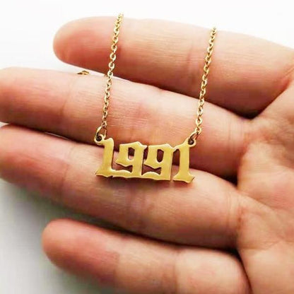 90s Baby Custom Year Necklace