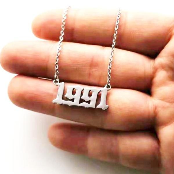 90s Baby Custom Year Necklace