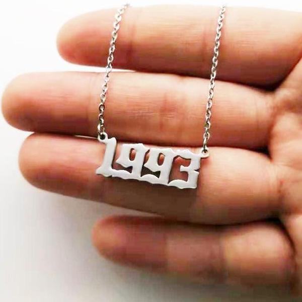 90s Baby Custom Year Necklace
