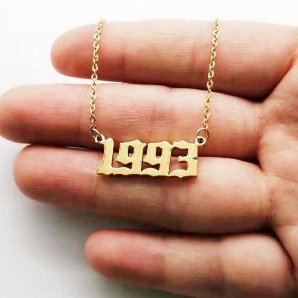 90s Baby Custom Year Necklace