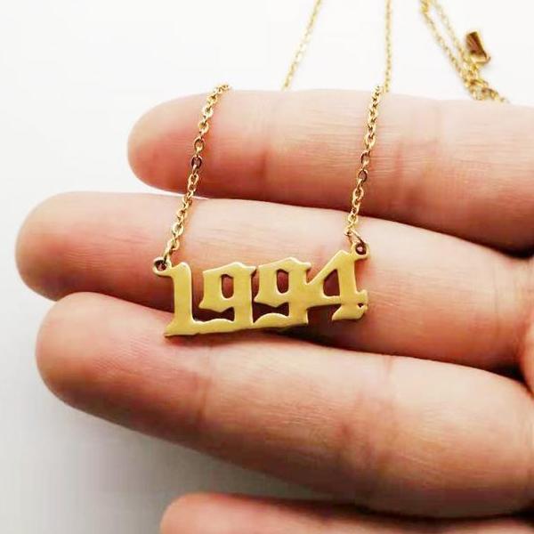 90s Baby Custom Year Necklace