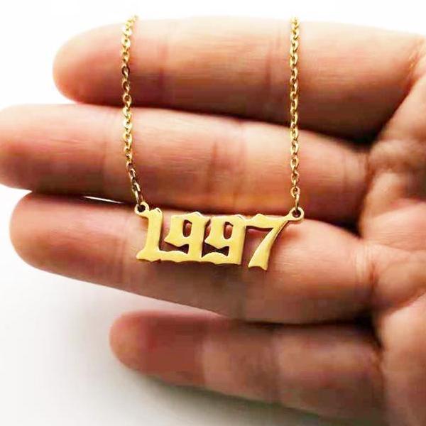 90s Baby Custom Year Necklace