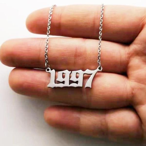 90s Baby Custom Year Necklace