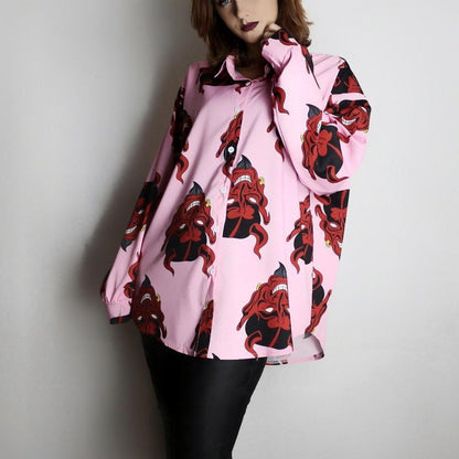 Devil Button Up Top