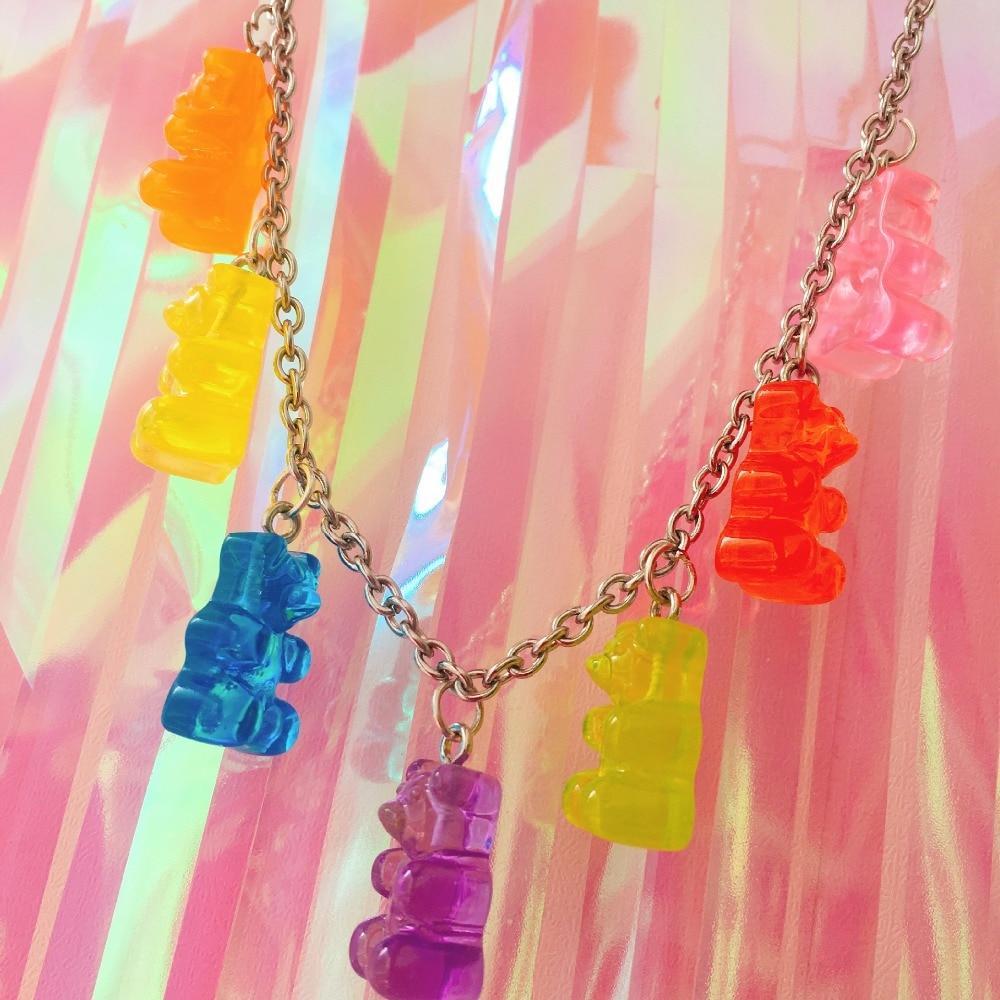 Rainbow Gummie Bear Necklace