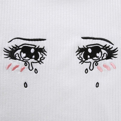 Anime Eyes Ribbed Top